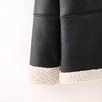 Damen angesagte Kunstlederjacke mit kuscheligem Innenfutter R&B