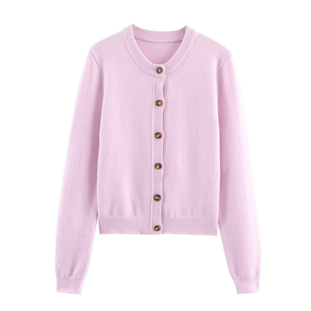 Damen elegante Strickjacke mit Knöpfen R&B