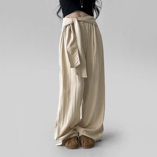 Damen weite Sommerhose mit elegantem Bindeband R&B
