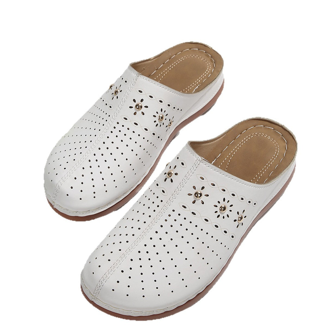 Damen komfortable Clogs mit dekorativen Perforationen R&B