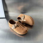 Damen Komfortable Wildleder-Clogs mit verstellbarem Riemen und ergonomischem Fußbett R&B