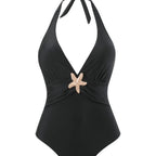 Damen Halterneck Bademode mit transparentem Pareo R&B