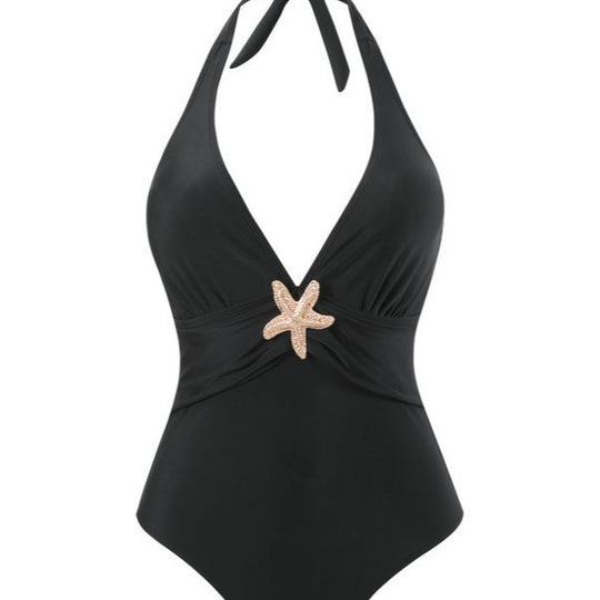 Damen Halterneck Bademode mit transparentem Pareo R&B