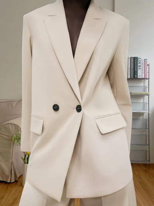 Damen Eleganter Blazer mit doppelt geknöpften Lappen R&B