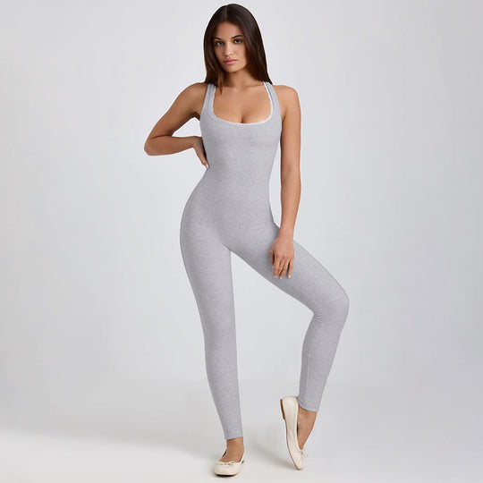 Damen Sportlicher Einteiler mit Spaghettiträgern und figurbetonter Passform R&B