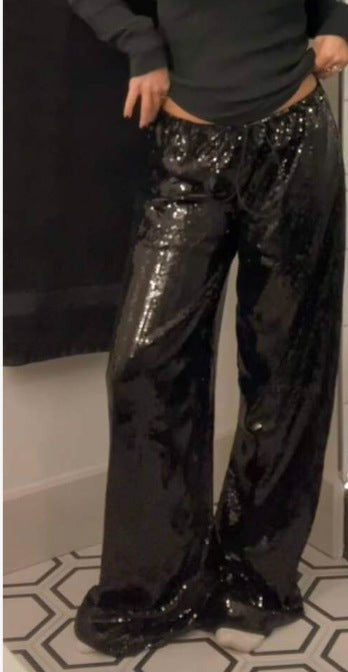 Damen Glitzernde Palazzo-Hose R&B