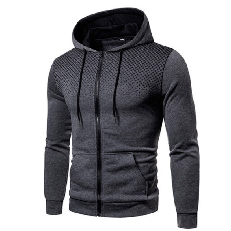 Herren Sportlicher Zip-Hoodie mit atmungsaktivem Mesh-Einsatz R&B