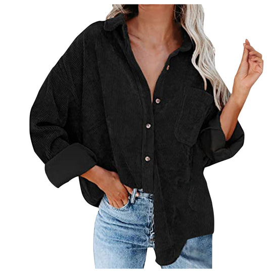 Damen Übergroße Kordbluse R&B