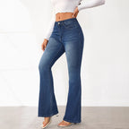 Damen Flared Jeans mit hohem Bund und moderner Passform R&B