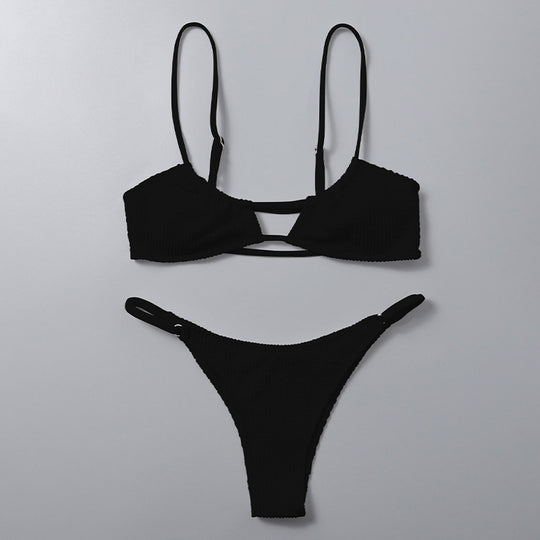 Damen Bikiniset mit trendiger Rippstruktur und verstellbaren Trägern R&B