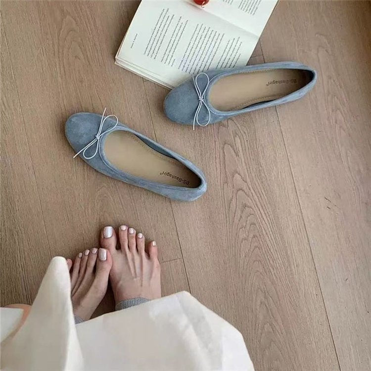 Damen elegante Ballerinas mit dekorativer Schleife R&B