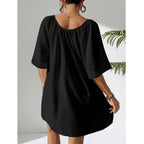Damen Häkelstrandkleid mit elegantem V-Ausschnitt und luftigen Ärmeln R&B