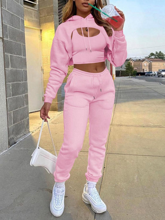 Damen Sportliches Zweiteiliges Set mit kreativem Cut-Out R&B