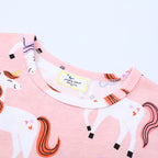 Mädchen Langarmkleid mit fröhlichem Einhorn-Design R&B