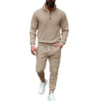 Herren sportliches Freizeit-Set mit strukturiertem Sweatstoff und seitlichen Reißverschlusstaschen R&B