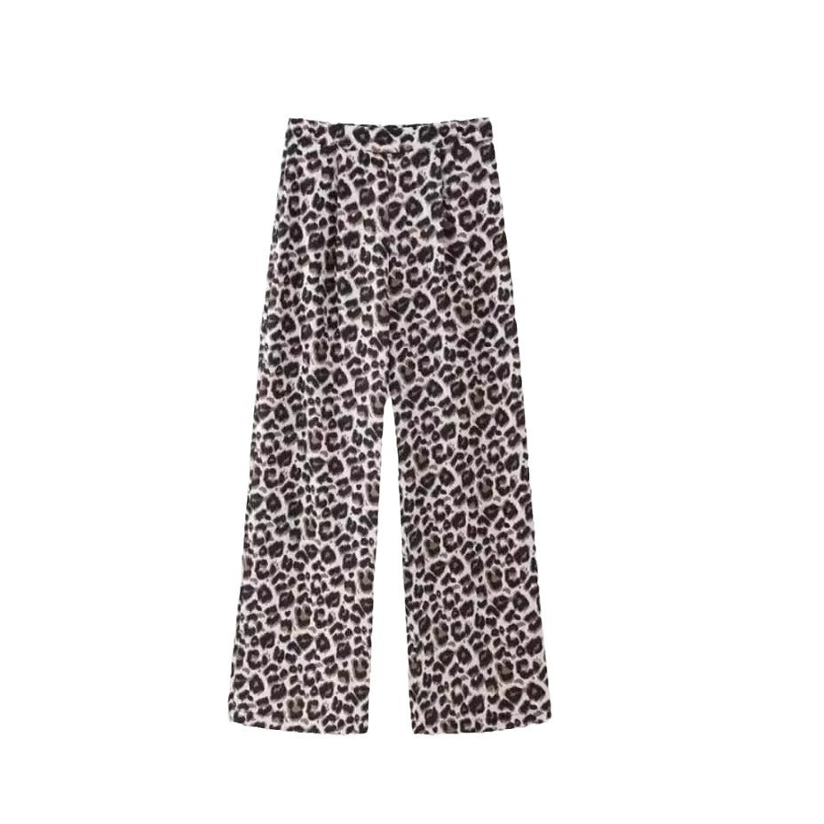 Damen Weite Leoprint-Hosen R&B
