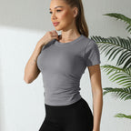 Damen Figurbetontes Komfort-T-Shirt mit Rundhalsausschnitt und atmungsaktivem Material R&B