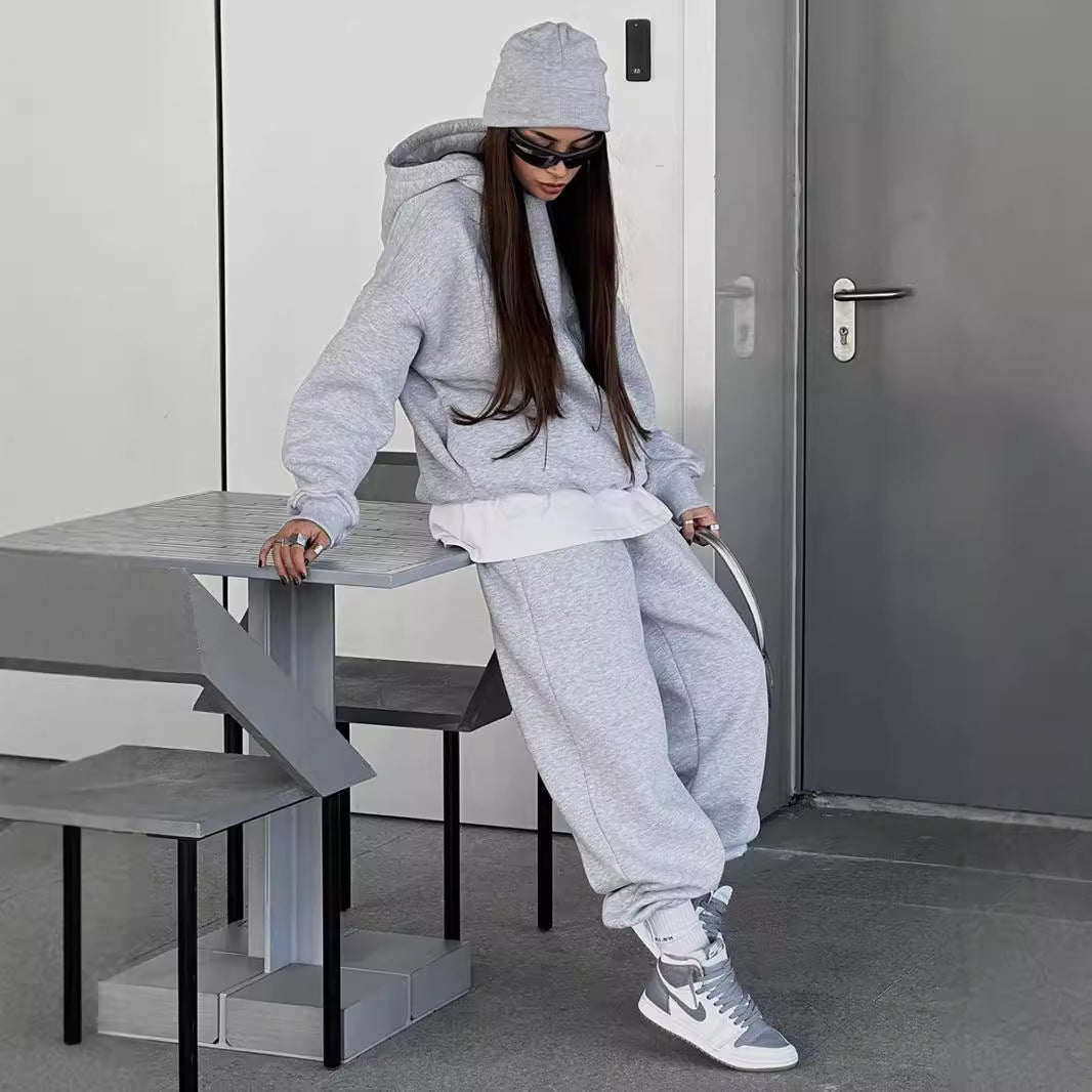 Damen Kuschelige Sweatshirt- und Jogginghose-Kombination R&B