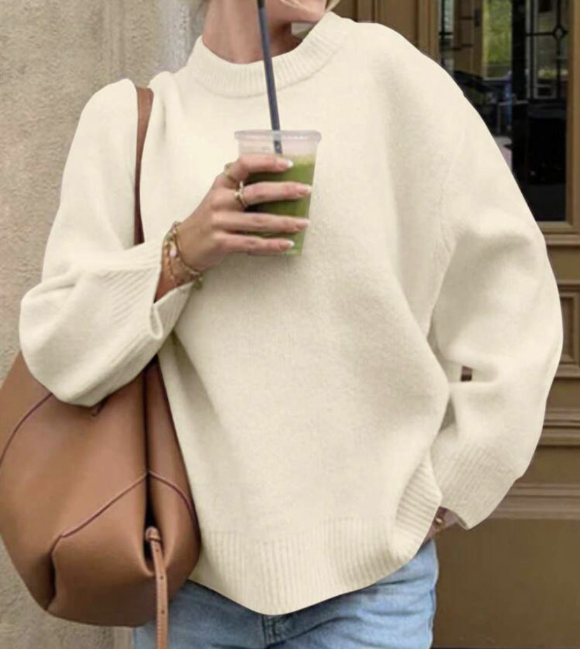 Damen Pullover mit lässigem Schnitt und voluminösen Ärmeln R&B