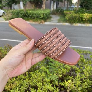 Damen bequeme Slides mit modischen Riemen R&B