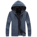 Herren bequeme Fleece-Jacke mit Kapuze und weichem Innenfutter R&B