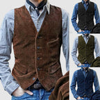 Herren elegante Cordweste mit modernen Taschen R&B