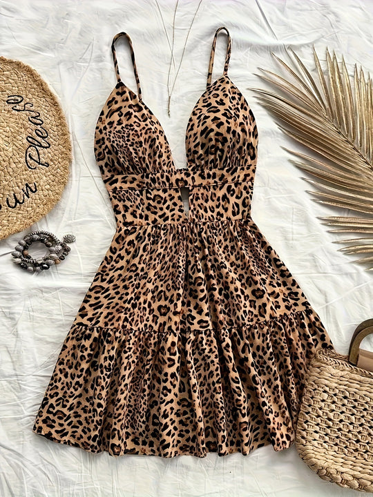 Damen Neckholder Sommerkleid mit floralem Muster und Rüschendetails R&B