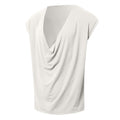 Damen nan drapiertes Longtop mit tiefem Wasserfall-Rücken und überschnittener Schulter R&B