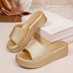 Damen Elegante Plateau-Pantoletten R&B
