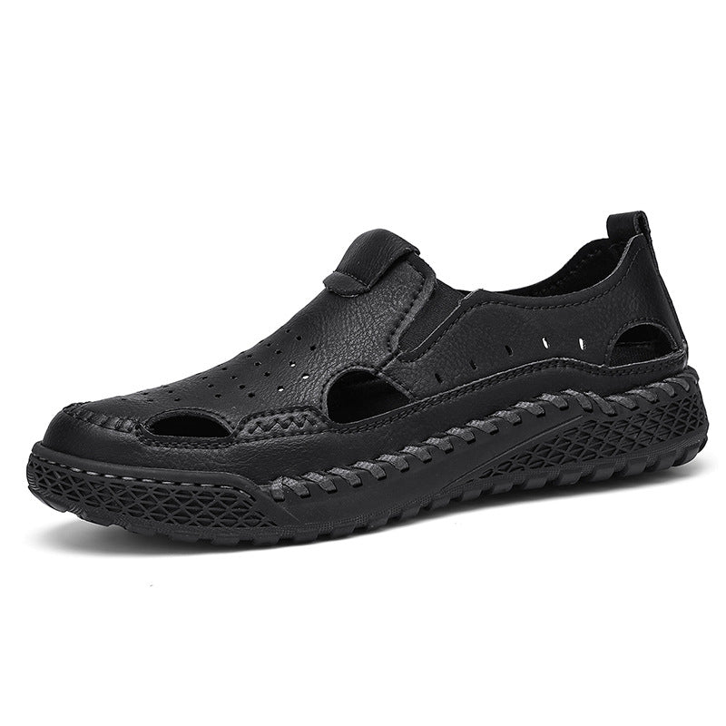 Herren atmungsaktive Leder Sandalen R&B