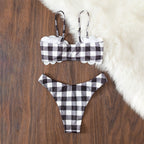 Damen Bikiniset mit Rüschen und Vichy-Muster