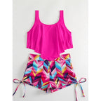 Damen Sportliches Badeoberteil mit gepolstertem Short R&B