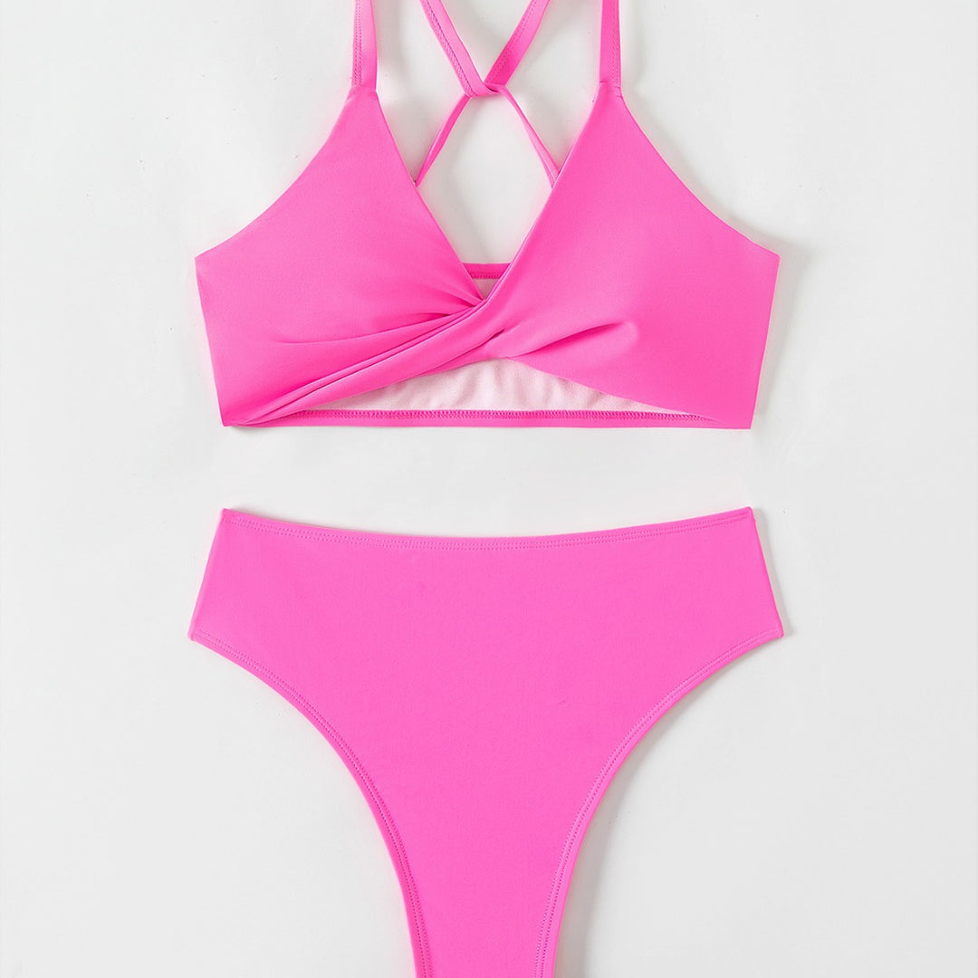 Damen Bikini-Set mit stylischem Sportoberteil und hochgeschnittenem Slip R&B