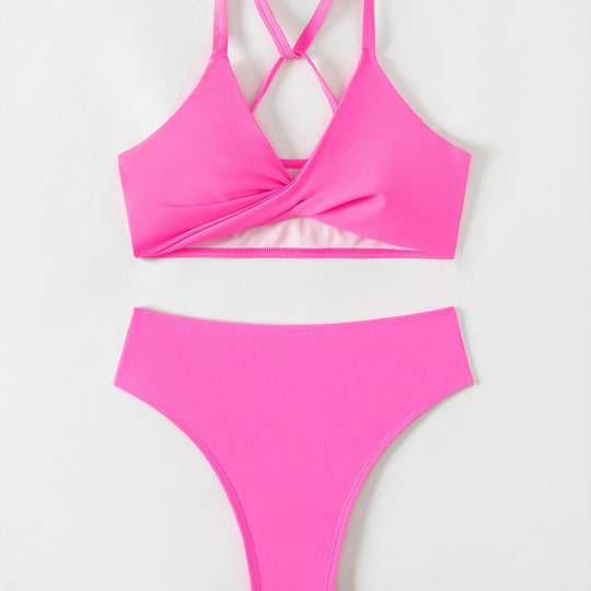 Damen Bikini-Set mit stylischem Sportoberteil und hochgeschnittenem Slip R&B