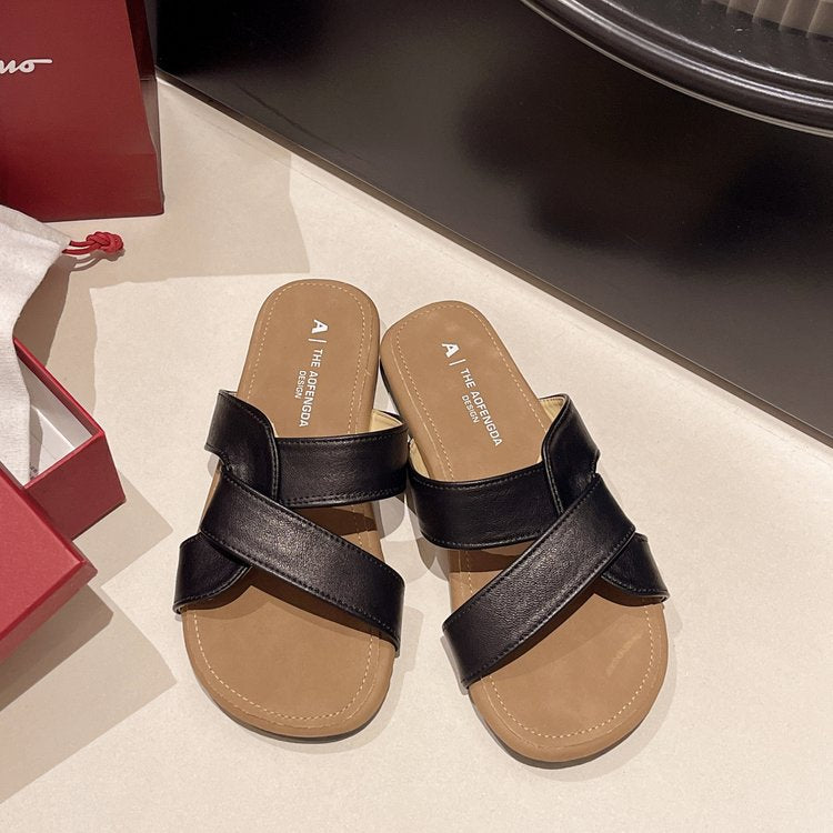 Damen modische Sandalen mit Pompons R&B