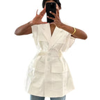 Damen modische Utility-Weste mit oversize Schnitt und praktischen Taschen R&B