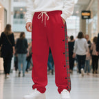 Herren Jogginghose mit seitlichen Knöpfen und pattern akzenten R&B