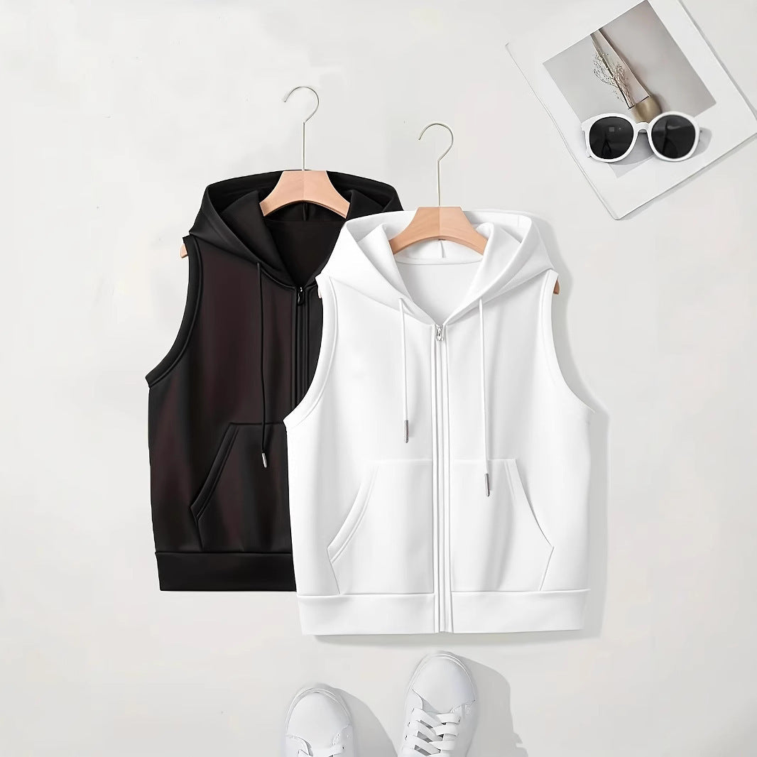 Damen sportliche Kapuzenweste mit Reißverschluss und praktischen Taschen R&B