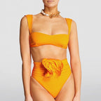 Damen Hochgeschnittener Bikini mit raffiniertem Rüschendetail R&B
