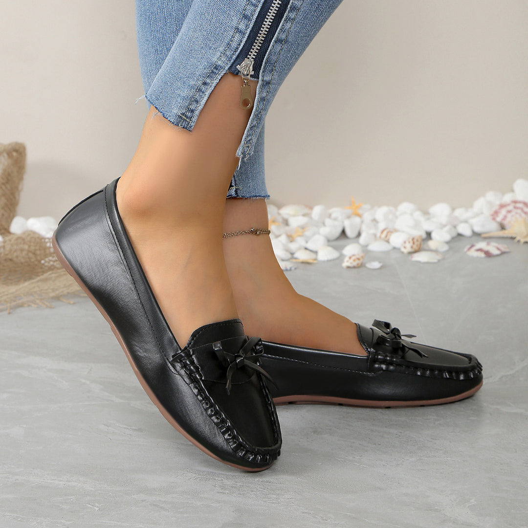 Damen Mokassins mit elegantem Schleifenakzent und weicher Sohle R&B