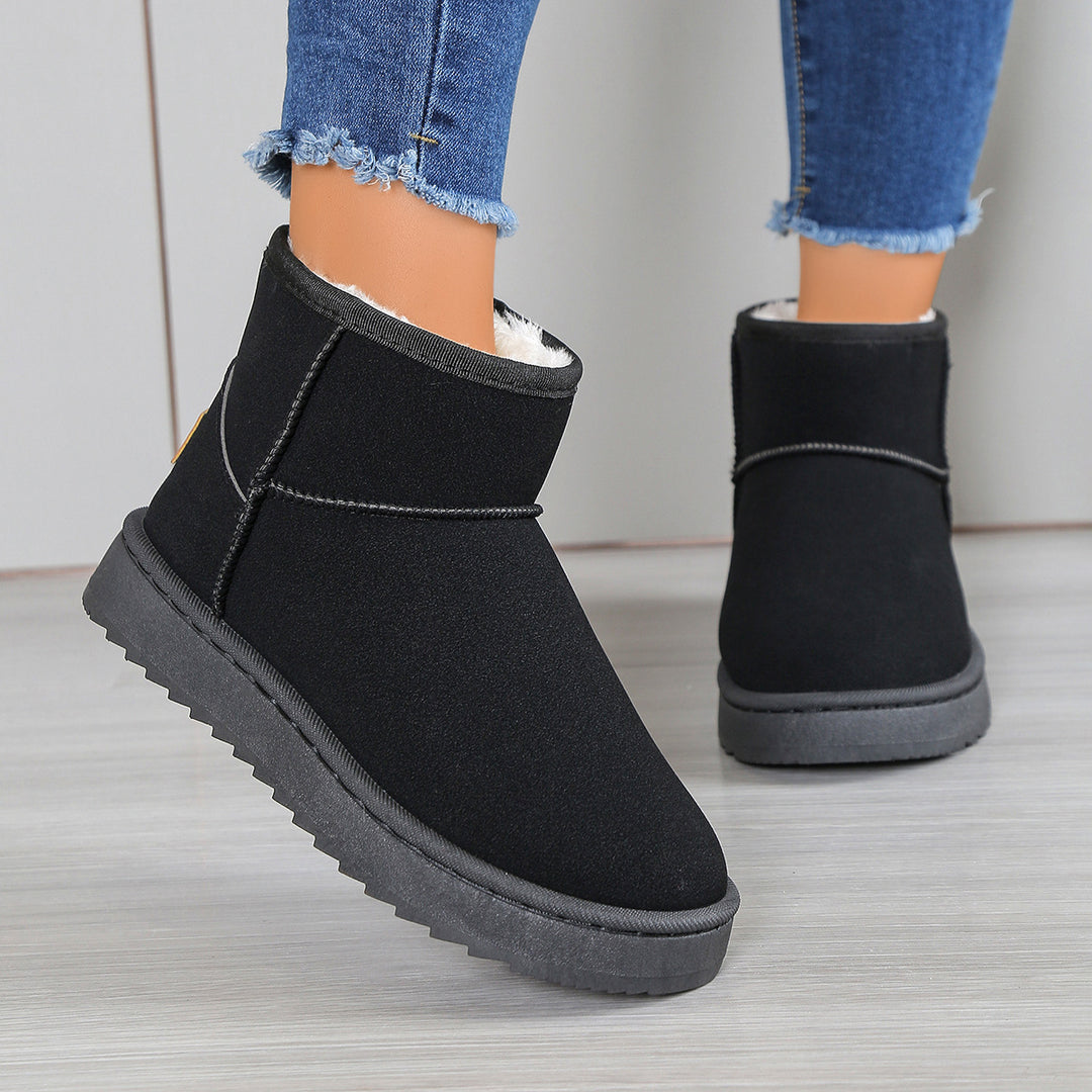 Damen modische Winterstiefeletten mit warmem Innenfutter und rutschfester Sohle R&B