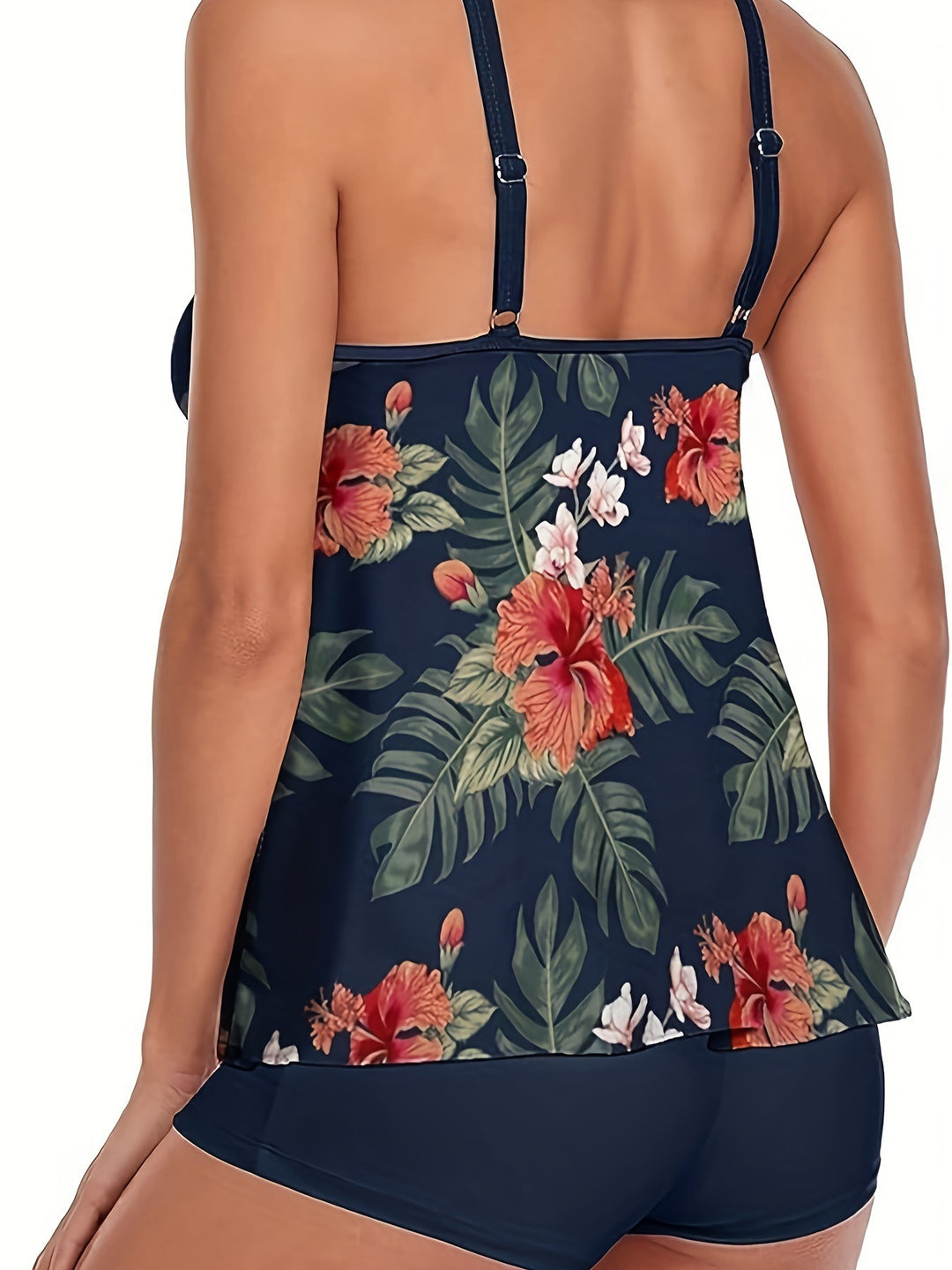Damen Tankini mit floralen Mustern und verstellbaren Trägern R&B