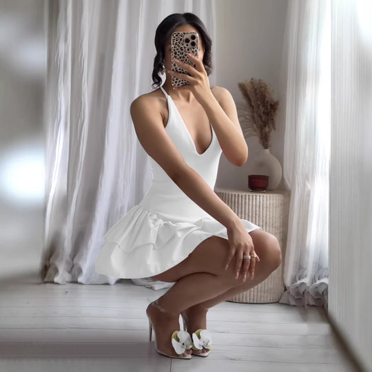 Damen Sommerliches Minikleid mit volanter Rüschenverarbeitung R&B