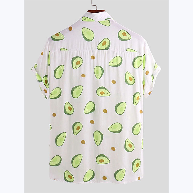 Herren Kurzarmhemd mit frischem Avocado-Muster R&B