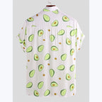 Herren Kurzarmhemd mit frischem Avocado-Muster R&B