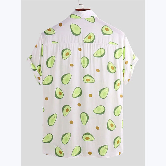 Herren Kurzarmhemd mit frischem Avocado-Muster R&B