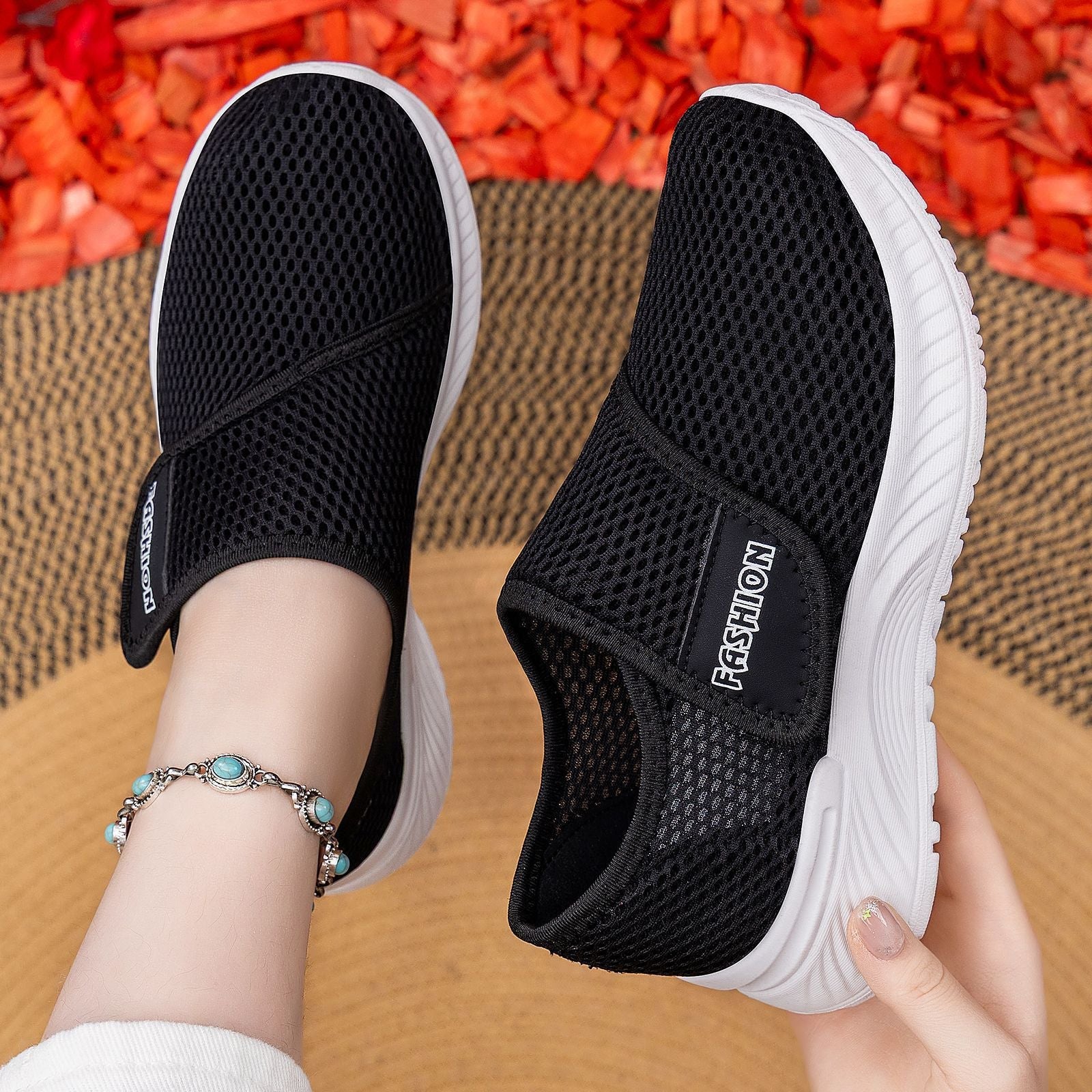 Damen Sportliche Komfort-Sneaker mit praktischem Klettverschluss