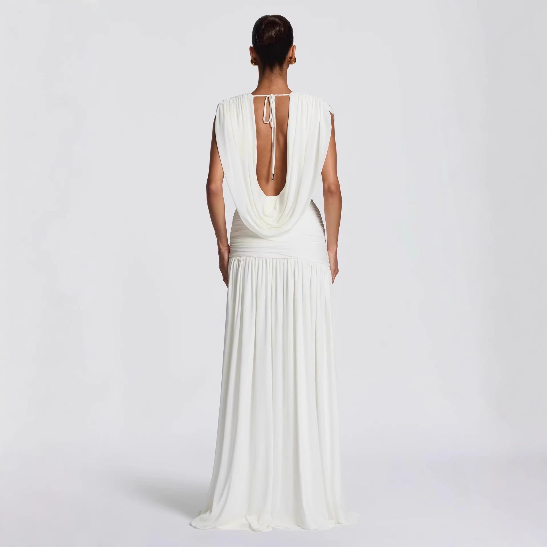 Damen Elegantes tief ausgeschnittenes Abendkleid mit Raffung