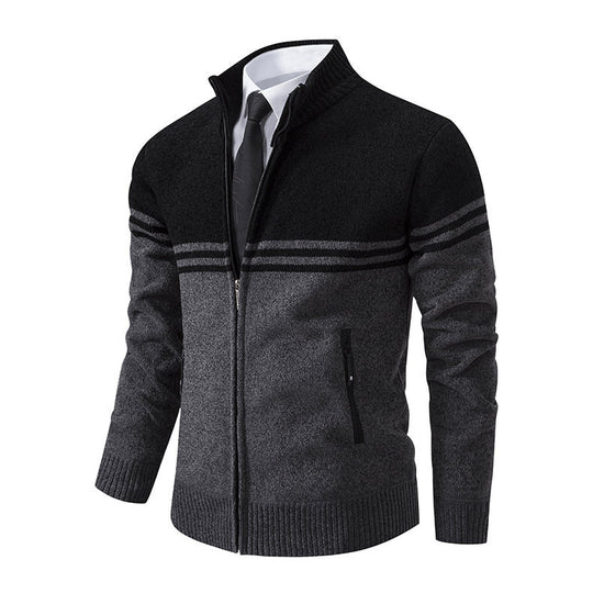 Herren stylische Freizeitjacke mit hohem Kragen und moderner Zipper-Detailierung R&B
