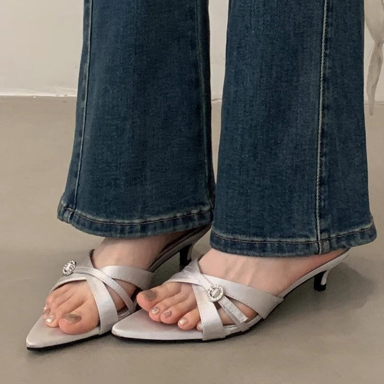 Damen elegante Slingback Pumps mit funkelndem Akzent R&B